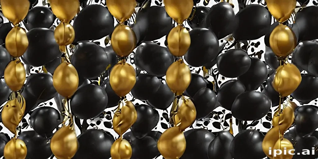 black and gold balloons png