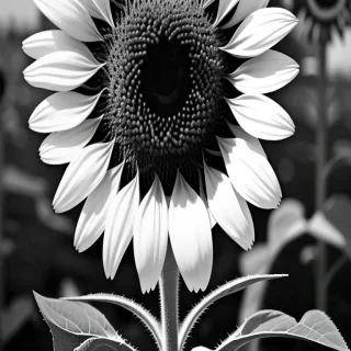 black and white sunflower