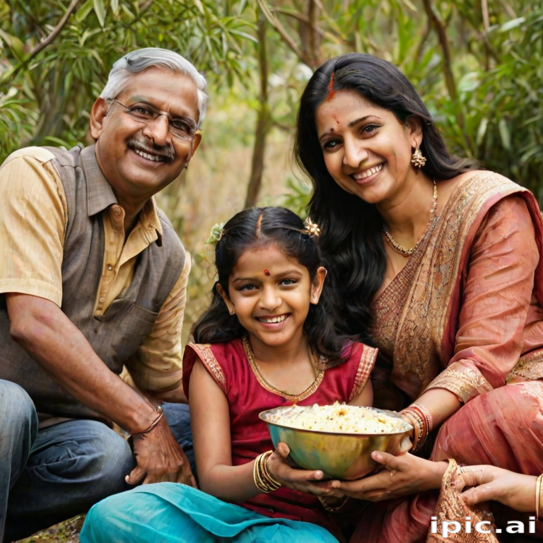 happy indian family