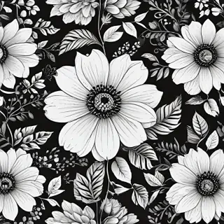 flower png black and white