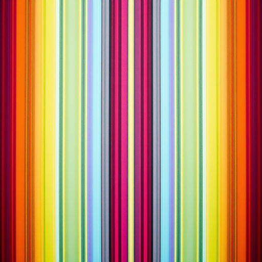 Generate a high-resolution abstract pattern featuring vertical stripes in vibrant colors, shot with a DSLR camera at f/8 aperture, ISO 200, 1/125 sec shutter speed, in natural light, with a depth of field focus to enhance clarity and color vibrancy.