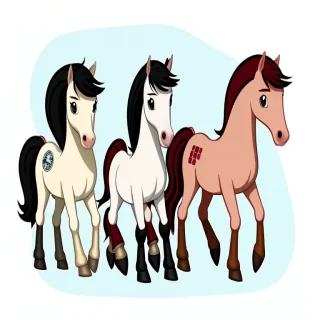 cartoon horses