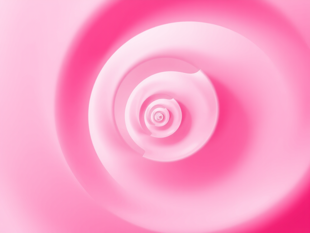 generate a high-resolution abstract image of a pink spiral with soft gradients and sharp contrasts, using a Canon EOS R5 camera, 50mm lens, f/1.8 aperture, ISO 100, and a shallow depth of field to enhance the visual quality.