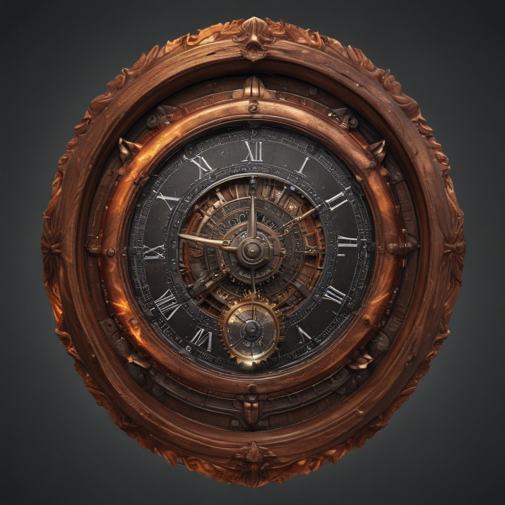 Intricately Designed Antique Wall Clock with Roman Numerals and Ornate ...