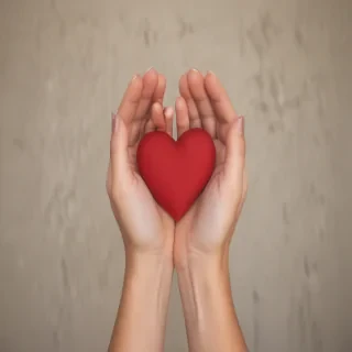hand heart aesthetic