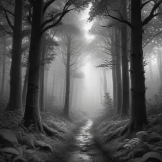 forest clipart black and white