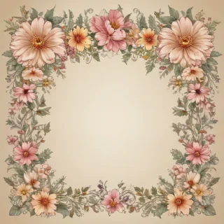 flowery border clipart