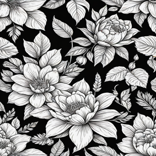 floral line art