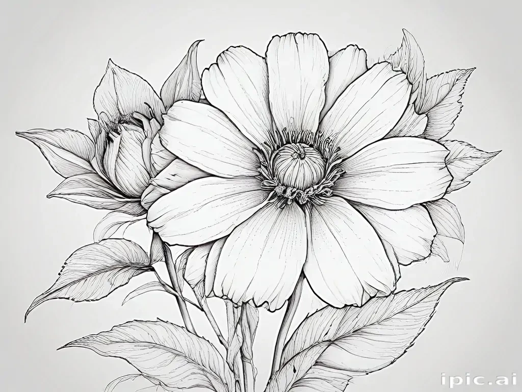 flower line art