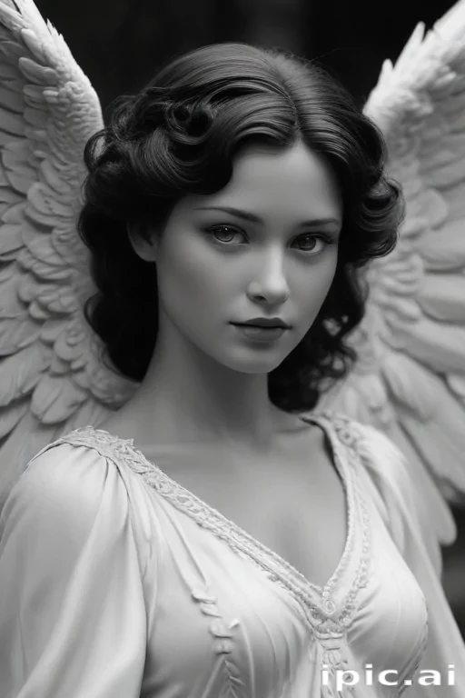 black and white angel