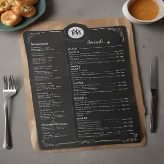 menu mock up