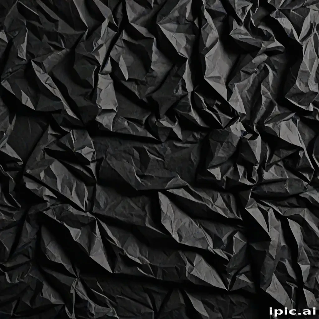 black crumpled paper