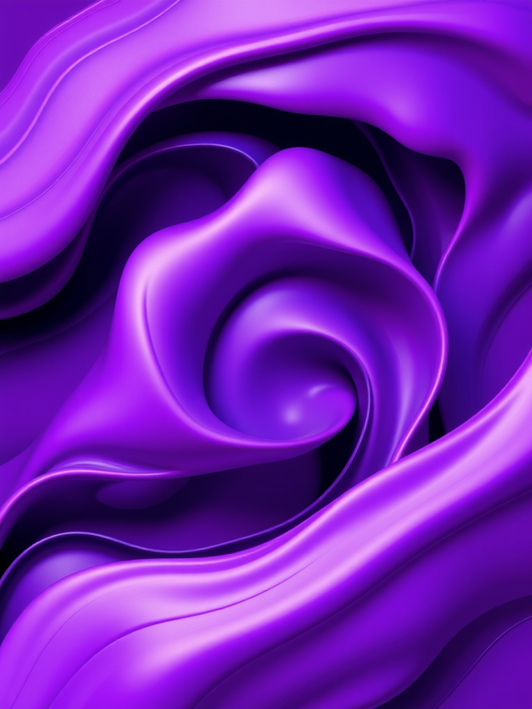 Create an abstract design featuring fluid shapes and vibrant colors, capturing a blend of purple and violet hues, using a DSLR camera with a 50mm lens at f/1.8, ISO 100, and a shallow depth of field to enhance detail and richness.