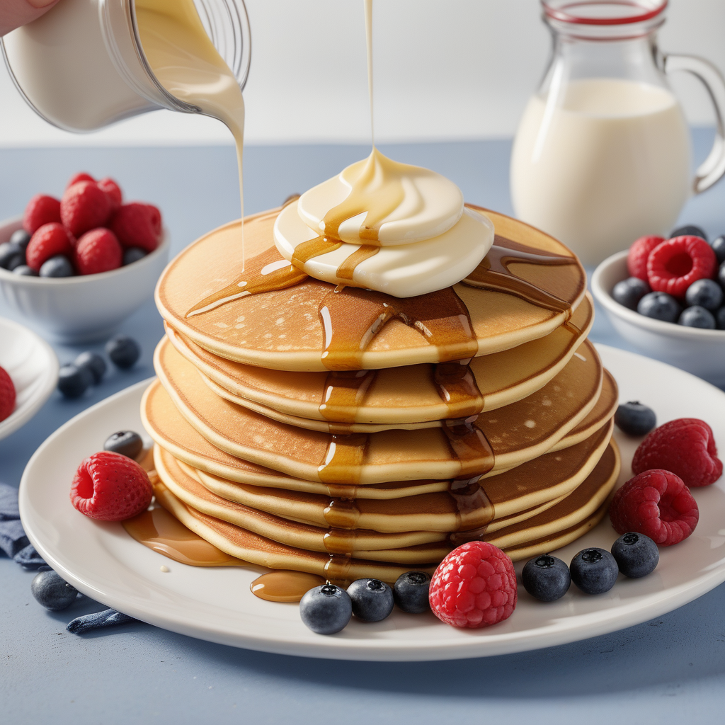 pancakes with heavy whipping cream