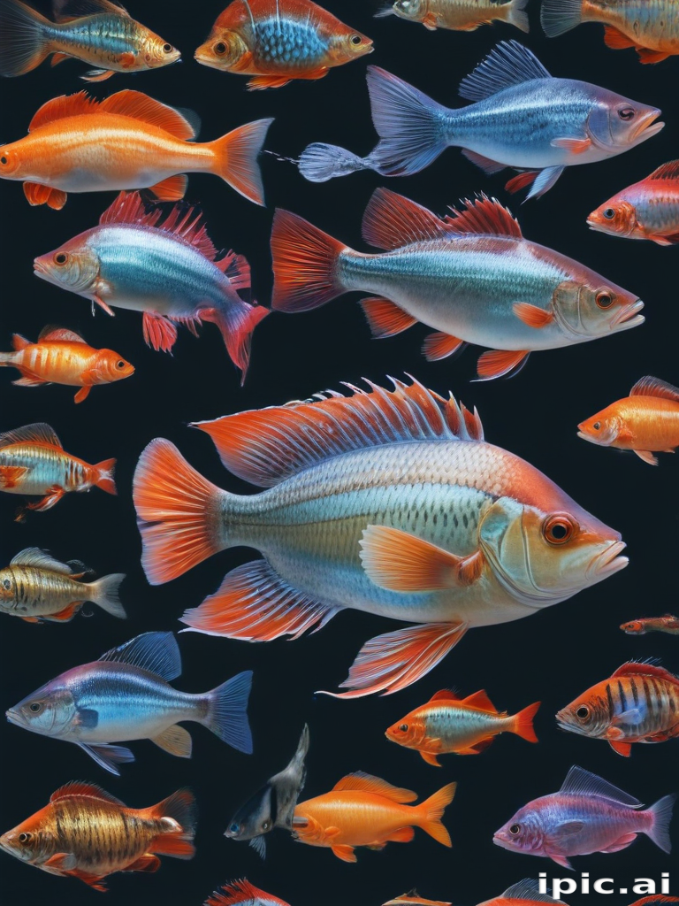Vibrant Underwater Scene Featuring a Diverse Array of Colorful Fish