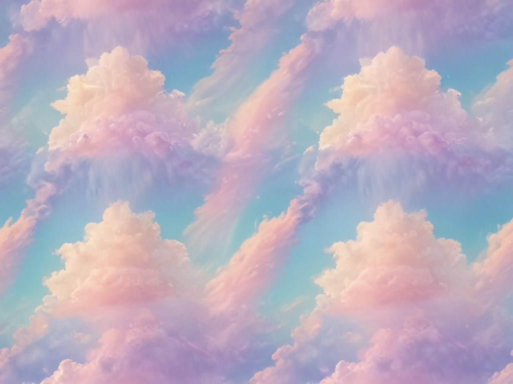Dreamy Pastel Clouds Blending Softly Against a Serene Sky Background
