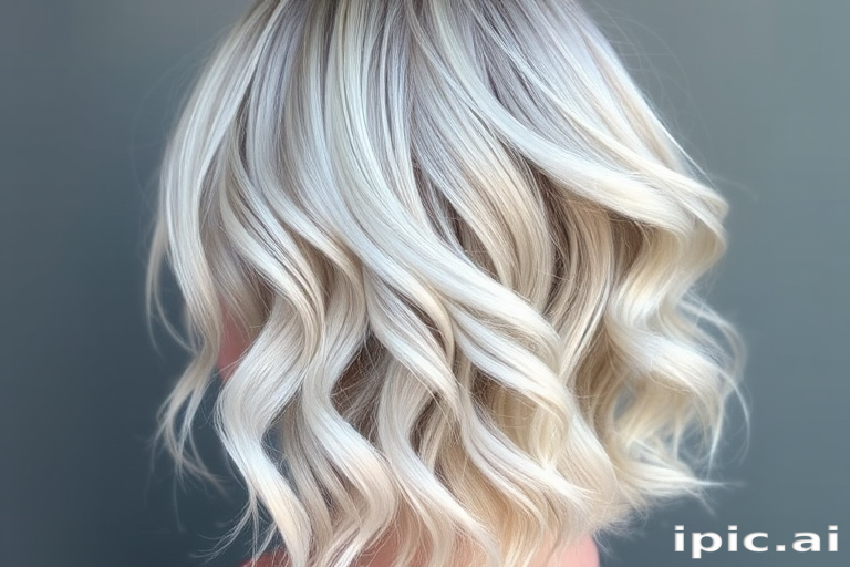 Soft silver-gray waves blending into pearl white ends, the "Moonlight Cascade" hairstyle radiates ethereal beauty and timeless sophistication