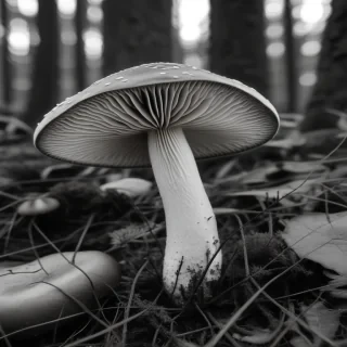 mushroom black and white