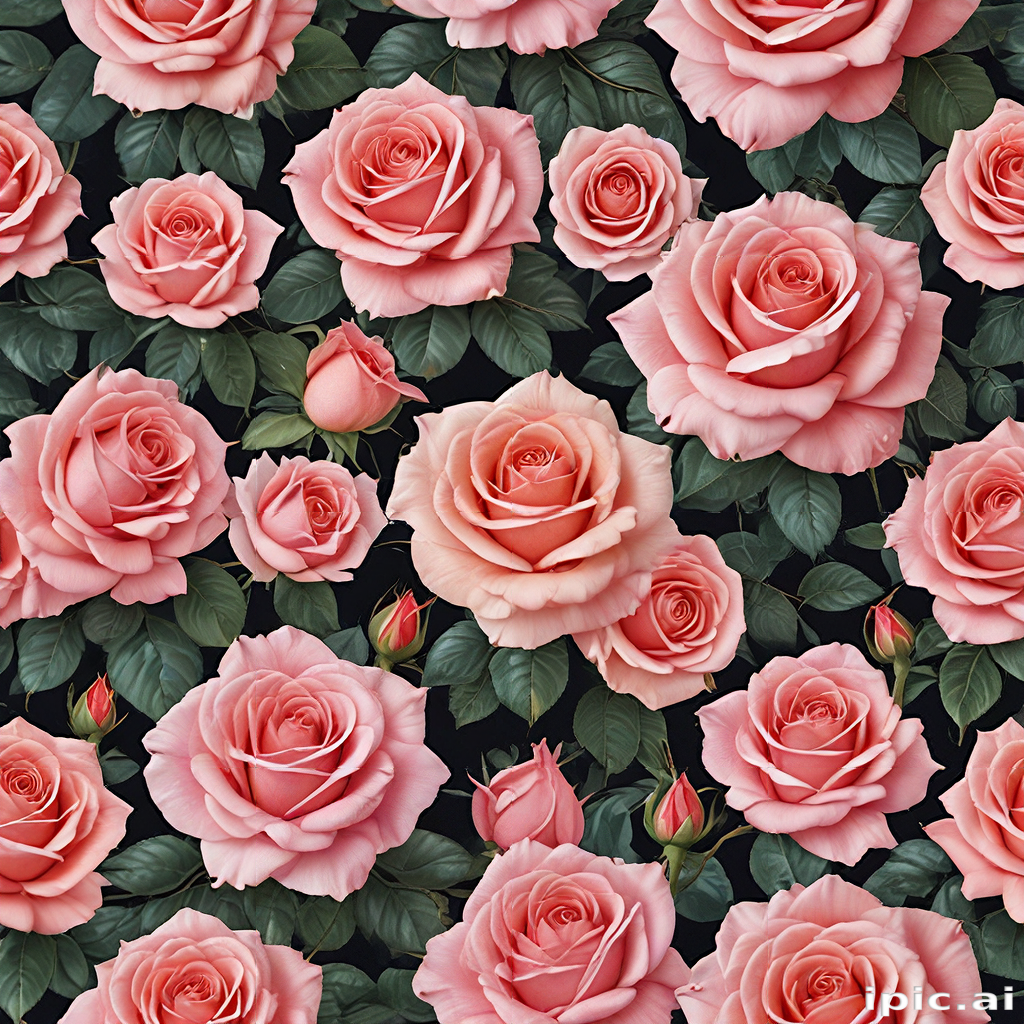 Vibrant Pink Roses in Full Bloom on a Dark Background
