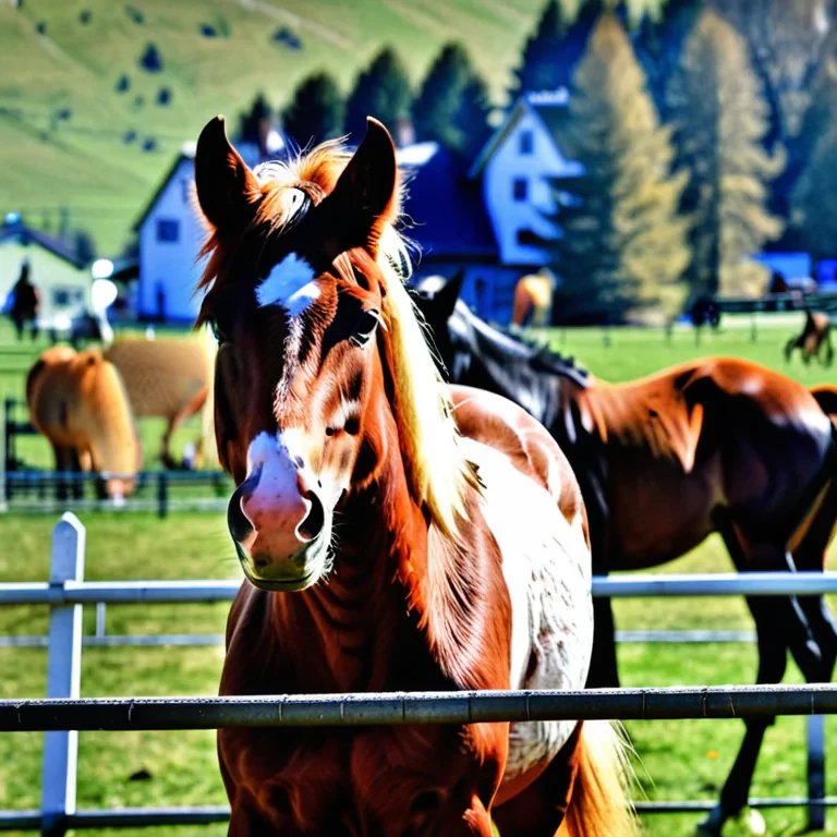 horse in background