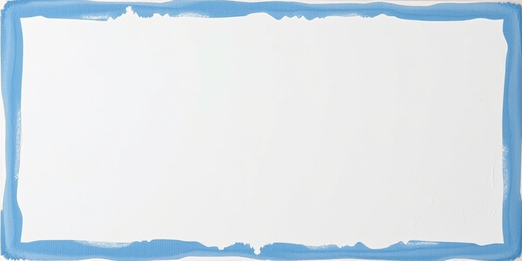 Please generate a high-resolution image of a blank canvas with a textured blue border, using a DSLR camera at f/8 aperture, ISO 100, 1/250 shutter speed, 50mm lens, in a soft natural light setting.