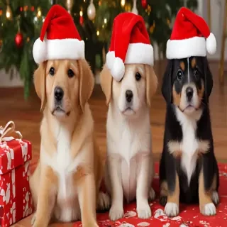 christmas dogs wallpaper