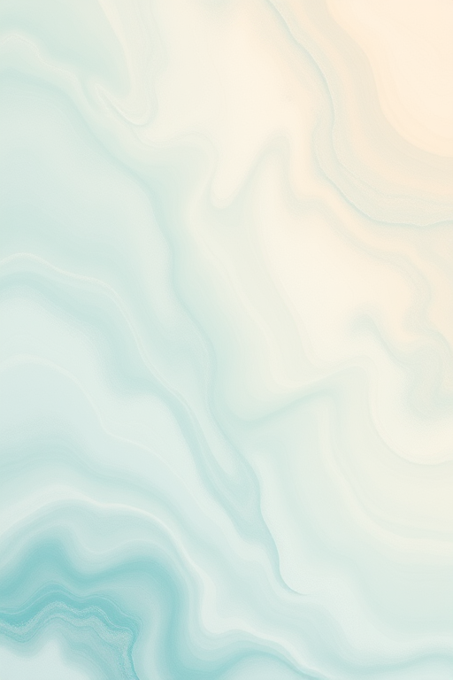 Create an abstract background with soft, swirling patterns in light turquoise and beige tones, using a Canon EOS R5, aperture f/8, shutter speed 1/60s, ISO 100, top-down view, with a focus on smooth textures and gradients.