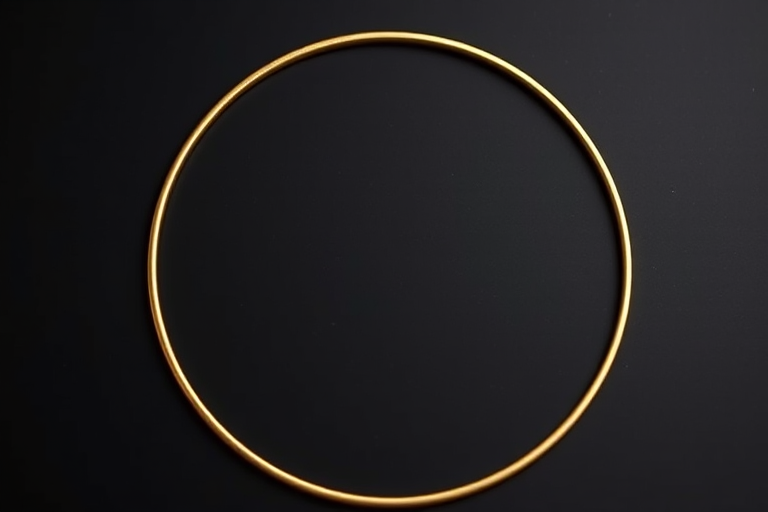 Create a highly detailed gold circular frame on a plain black background, captured with a macro lens at f/2.8 aperture, 1/125 shutter speed, ISO 100, using a DSLR camera for sharpness and clarity.