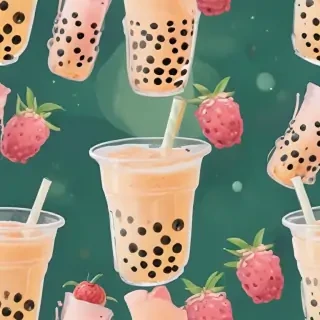 aesthetic boba tea background