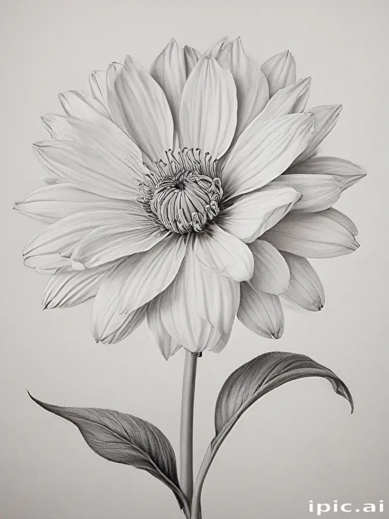 flower pencil drawing