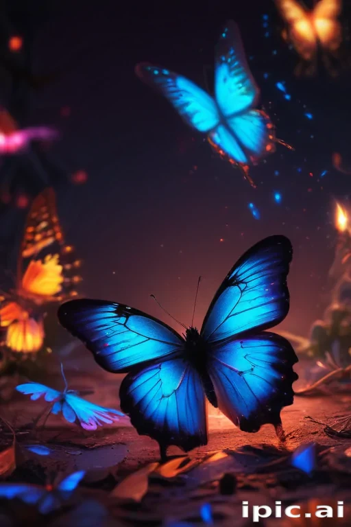 neon butterfly wallpaper