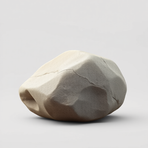 regenerate a high-resolution illustration of a smooth, irregularly shaped rock with subtle shading to convey texture, set against a neutral background, captured with a DSLR camera at f/4, ISO 100, 1/250 sec, with a macro lens to enhance detail and focus on the rock's features
