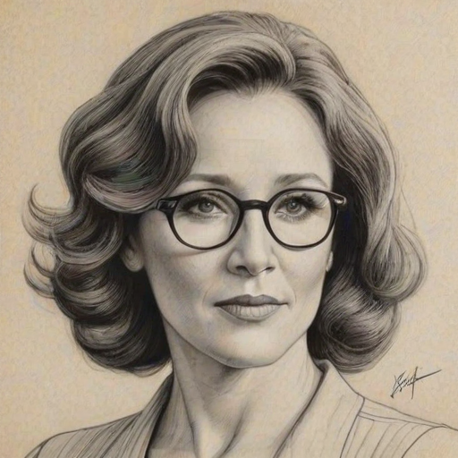 Exquisite Mary McDonnell, pencil sketch, portrait of Charming woman 1932s in glasses, hair style beatnik, outline, clear lines, fine lines, 8k