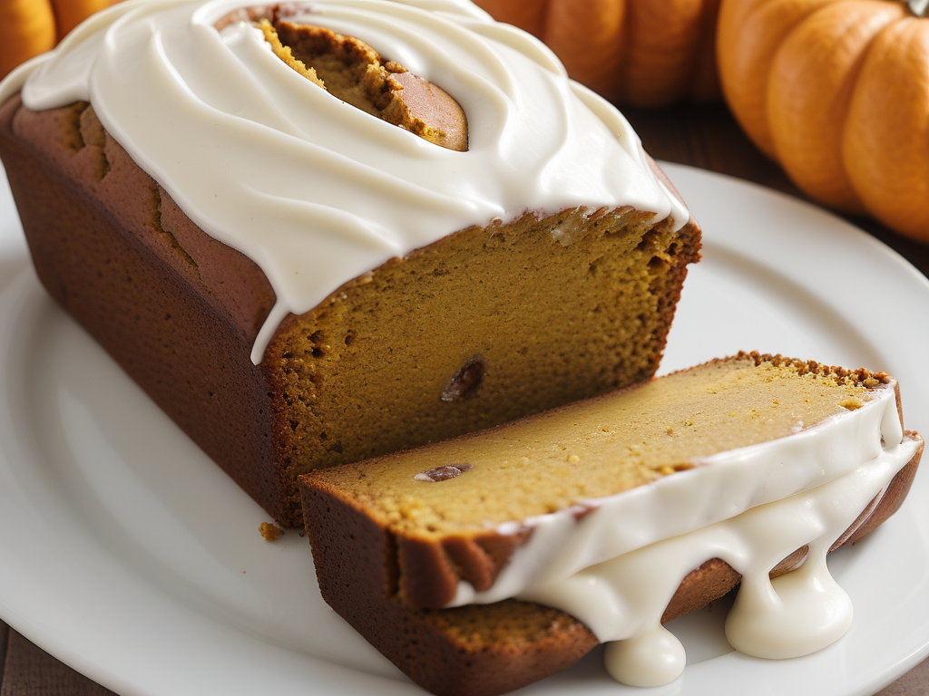 pumpkin bread cream cheese icing