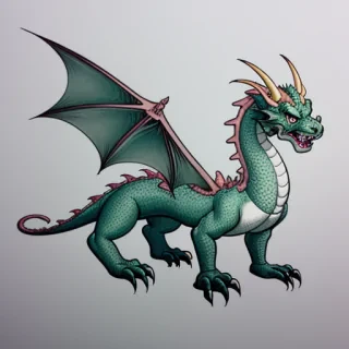 cartoon drawing of a dragon