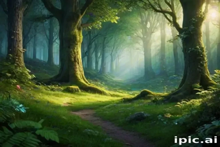 beautiful magical forest background