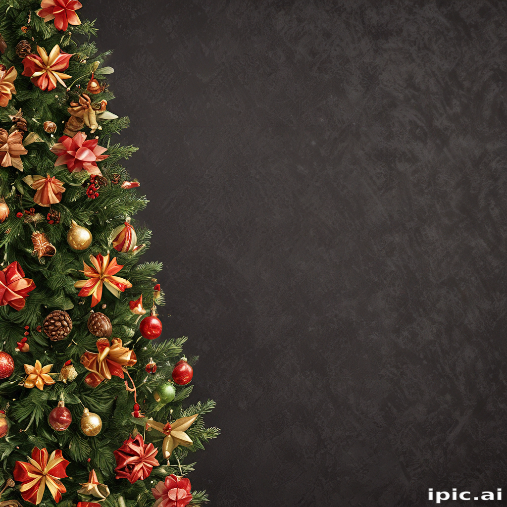 Beautifully Decorated Christmas Tree with Red and Gold Ornaments and Bows