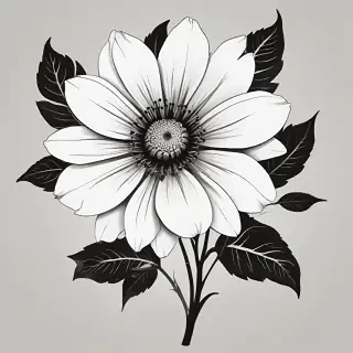 flower clipart black and white