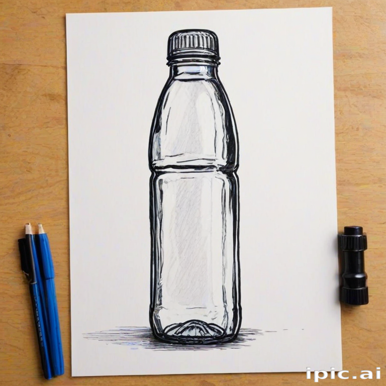 water bottle drawing