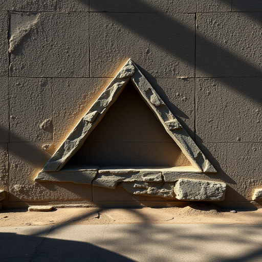 Create a high-resolution image of an impossible triangle, using a Canon EOS R5 camera with a 50mm lens, f/8 aperture, ISO 100, and natural lighting from a slightly elevated angle to enhance depth and shadow contrast.