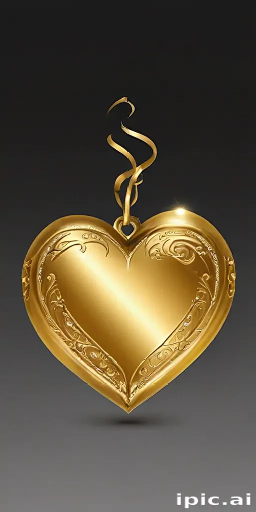gold heart clipart
