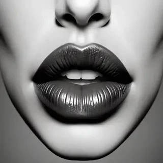 lips black and white clipart