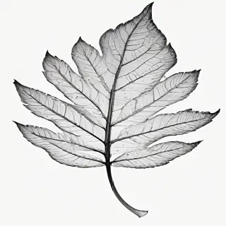clipart of leaf black and white