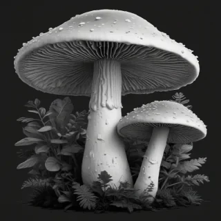 mushroom clipart black and white