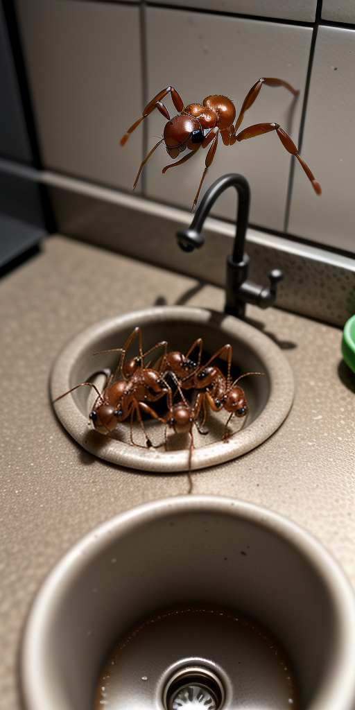 very tiny ants around kitchen sink