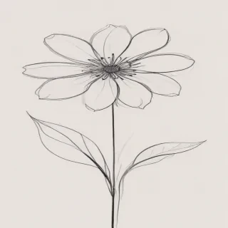 simple flower line art