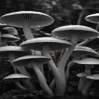 mushroom black and white
