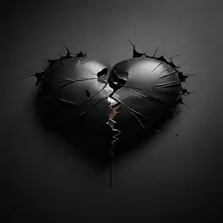 black broken heart