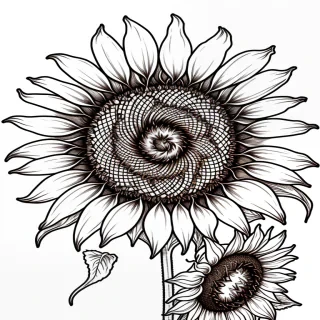 outline of a sunflower