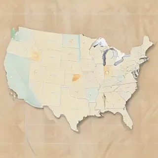 map of united states with states